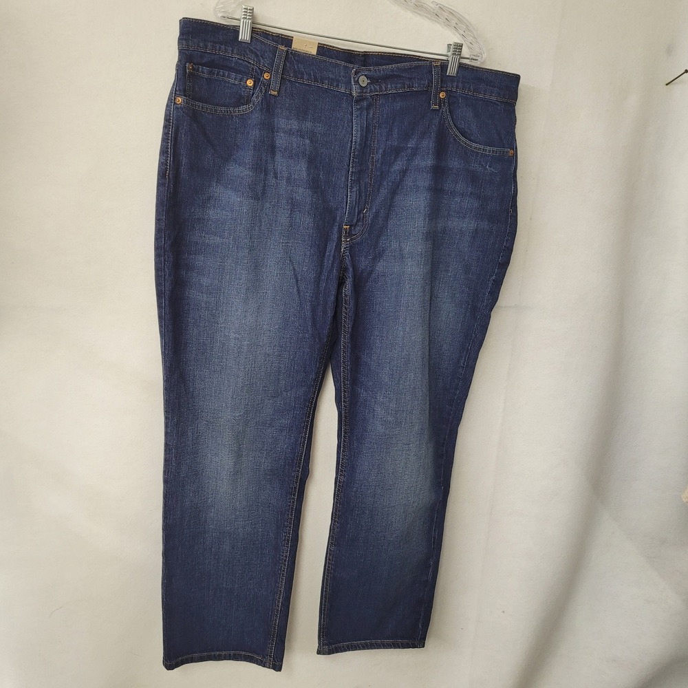 Levi's 541 Athletic Fit Jeans W42‎ L30 (43x30) Dark Wash Wiskered Stretch Denim